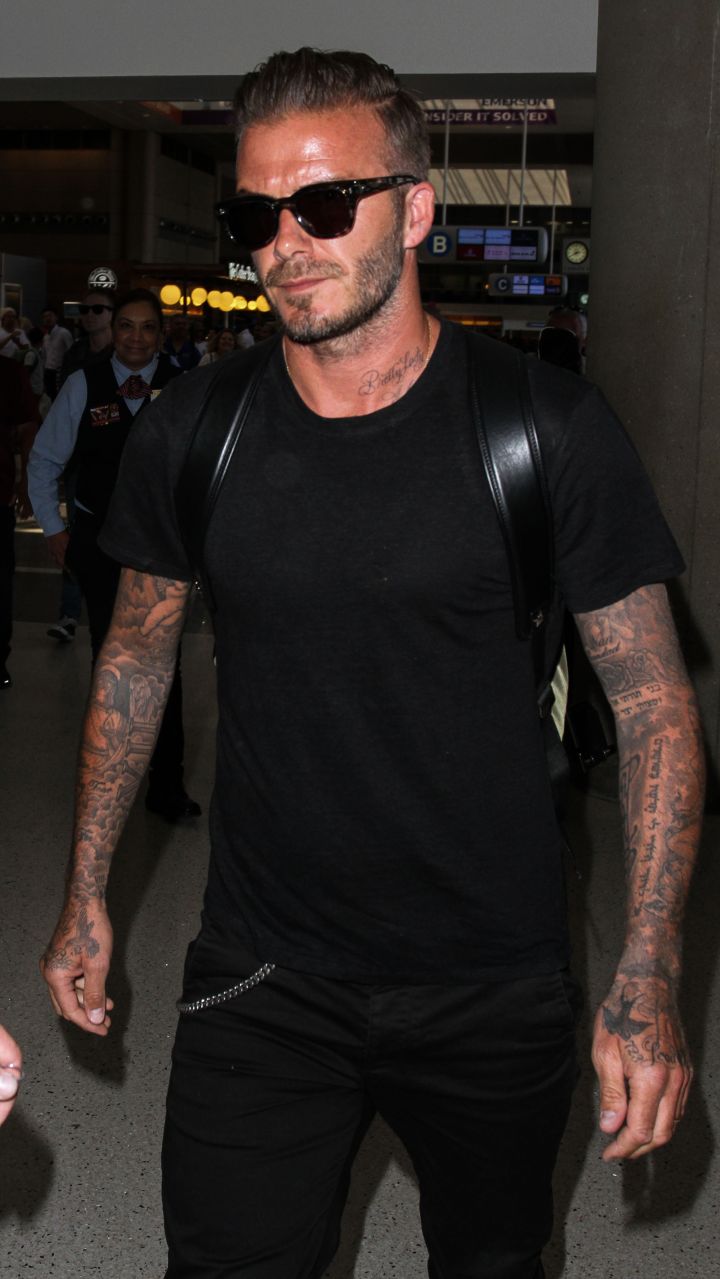 Hotter than ever: David Beckham at LAX Airport.
