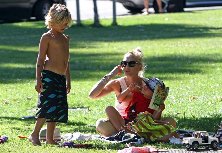 Gwen Stefani was 44 years old when she welcomed Apollo Bowie Flynn.