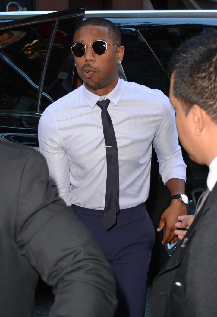 Michael B. Jordan was spotted heading to the Today Show in NYC.