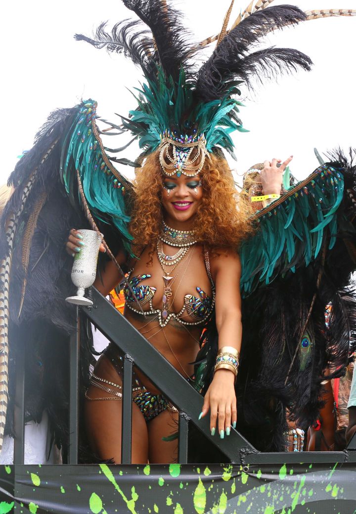 RiRi spotted enjoying her hometown’s culture on Kadooment Day 2015.