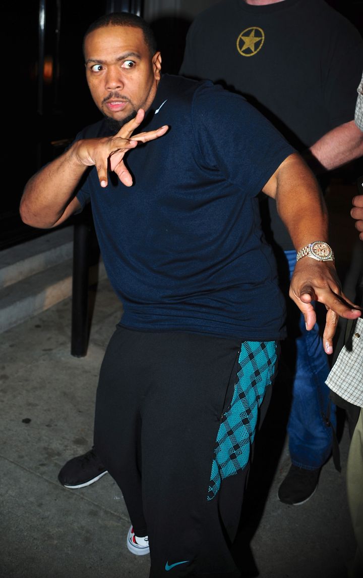 Timbaland enjoyed his meal at Craig’s in L.A. – can’t you tell?
