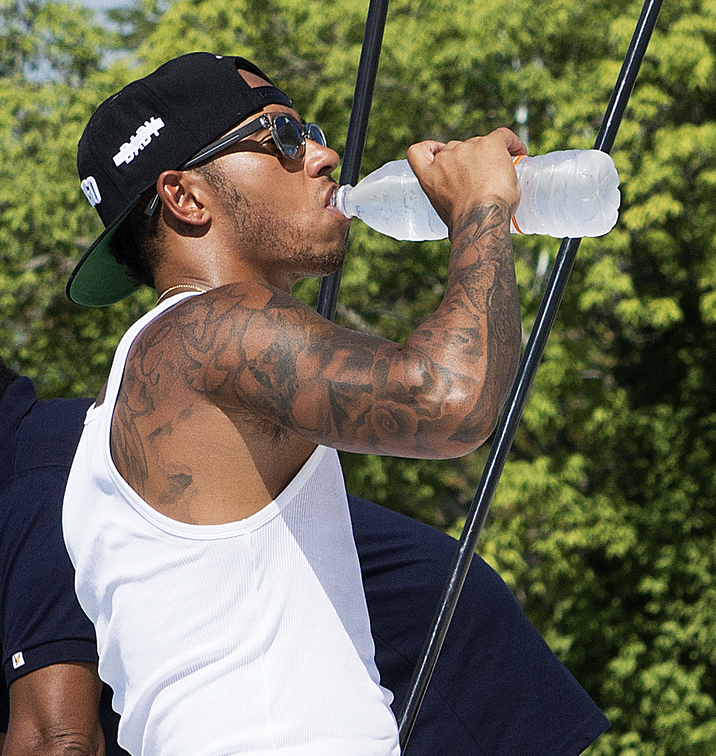 Rihanna and Lewis Hamilton on boat in Barbados together