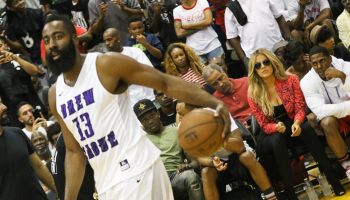 Khloe Kardashian attends reported boyfriend James Harden's Drew League basketball game in Compton