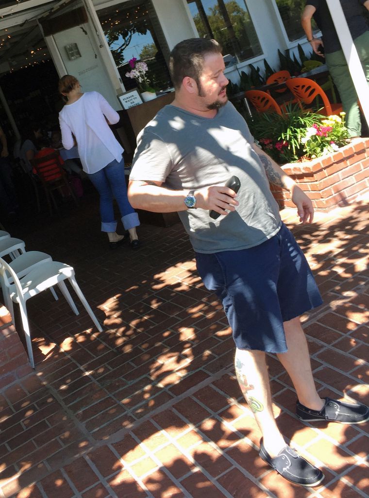 Chaz Bono was caught off-guard while out with friends in West Hollywood.