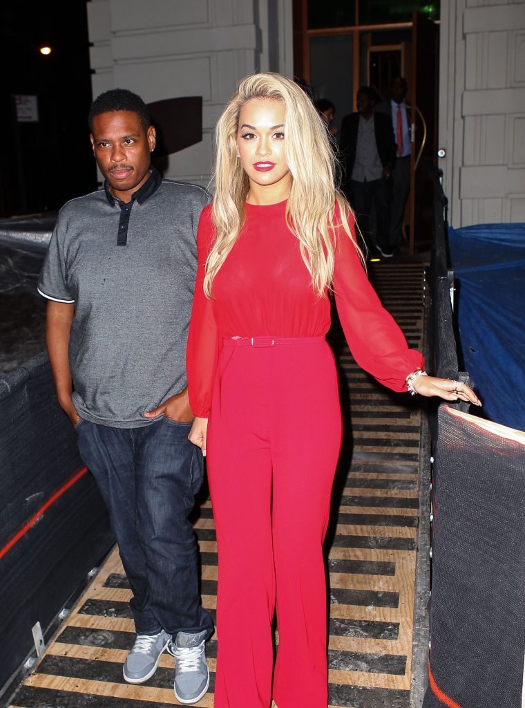 Rita Ora stuns in all red as she leaves Nobu.