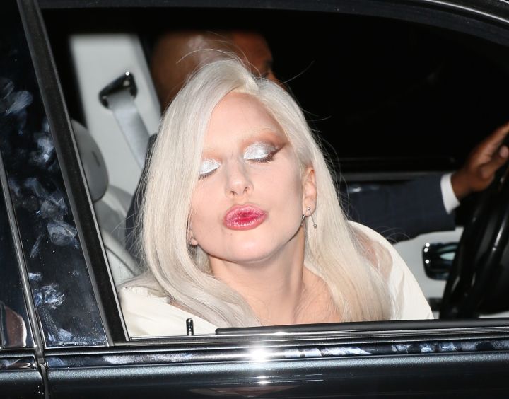 Lady Gaga blew kisses to fans as she left the Beverly Wilshire Four Seasons Hotel in Beverly Hills, CA.