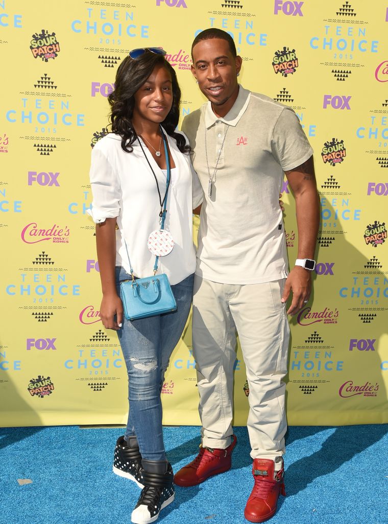 Ludacris made it a family affair when his daughter, Karma, joined him on the teal carpet.