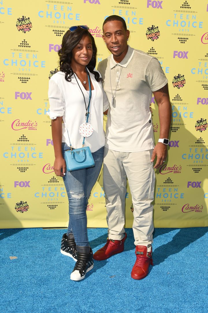 Ludacris made it a family affair when his daughter, Karma, joined him on the teal carpet.