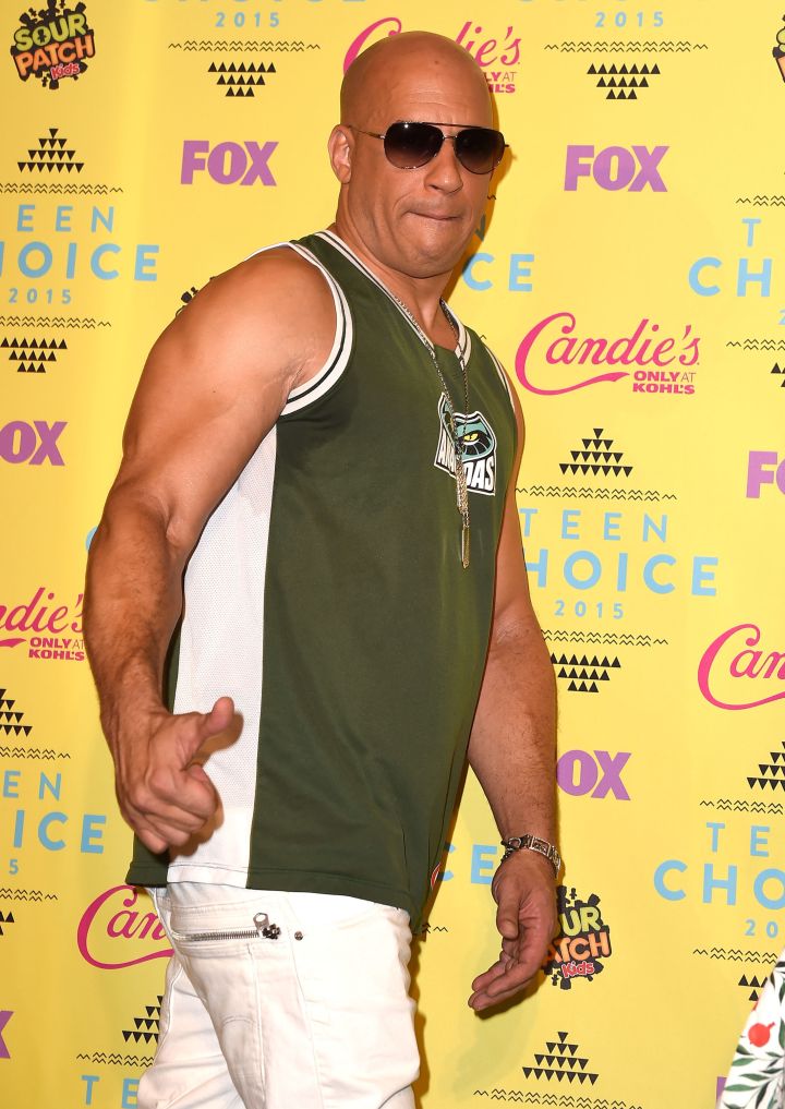 Vin Diesel arrived to accept an award for “Furious 7.”