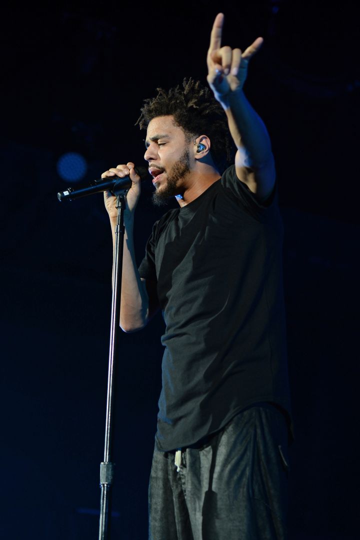 J. Cole performed at the Perfect Vodka Amphitheater in West Palm Beach, Florida.