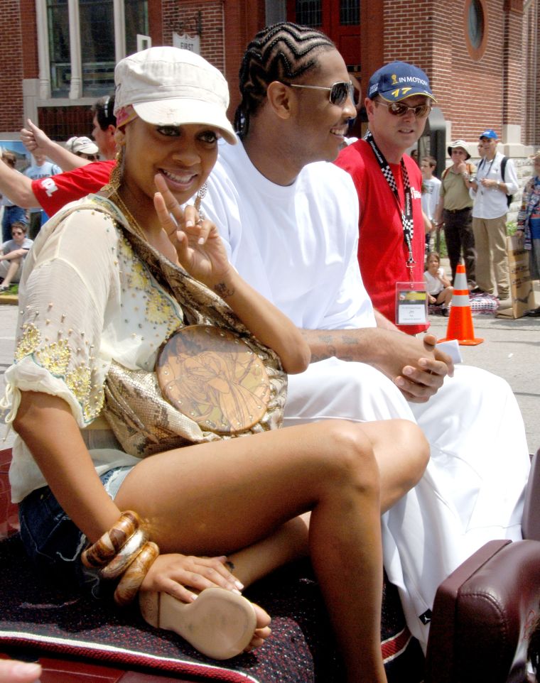 La La with cornrowed Melo.