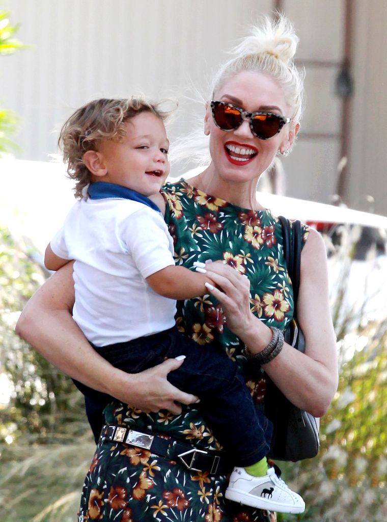 Gwen Stefani looked stylish in a floral-patterned and sleeveless jumpsuit while leaving church with her son Apollo.