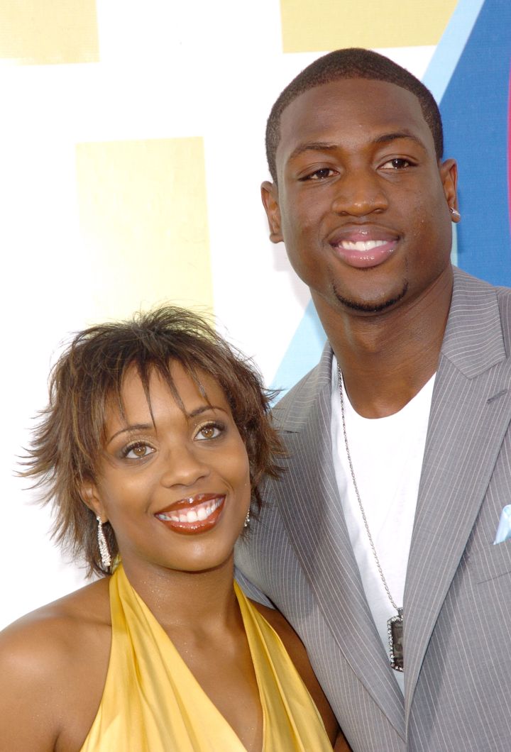 Dwyane Wade with the baby face and his first wife.