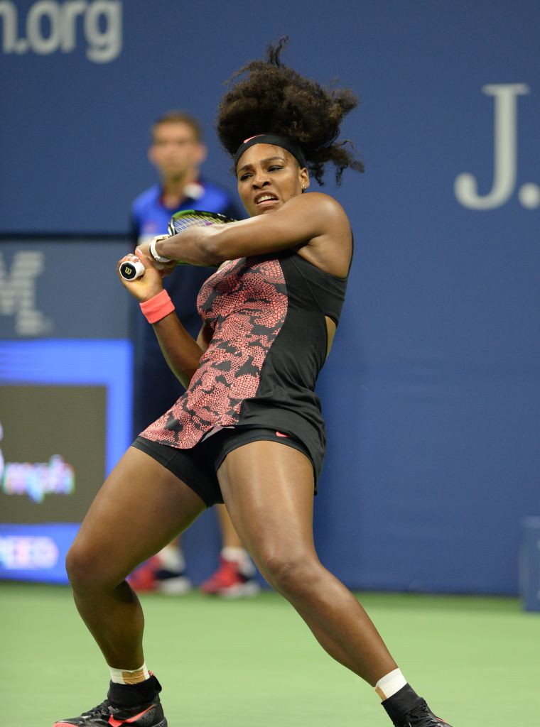Serena Williams of the United States defeated Vitalia Diatchenko of Russian in their Women's Singles First Round match at the US Open.