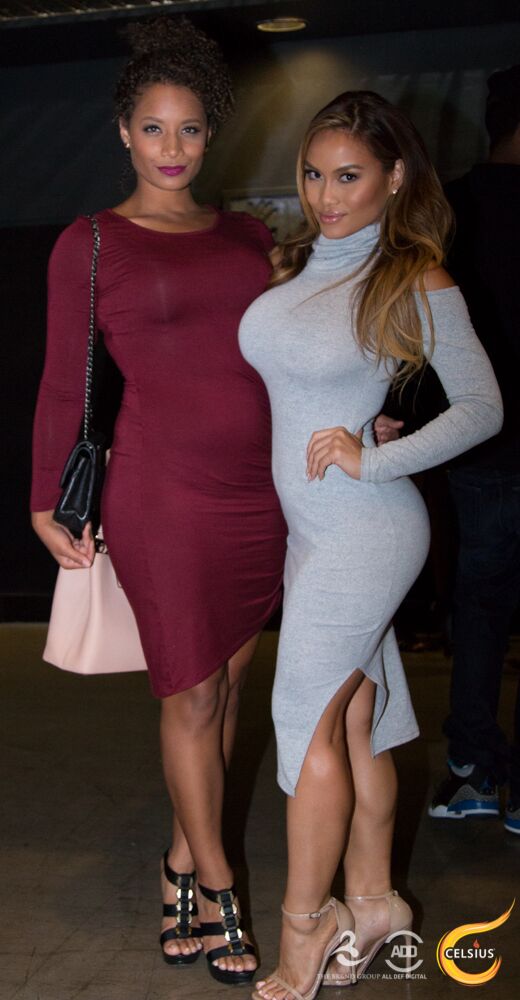 Daphne Joy poses with another guest.