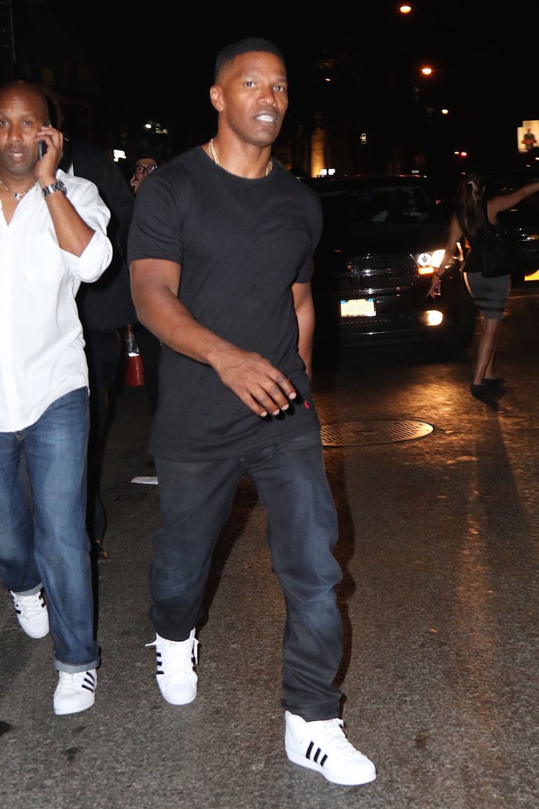 Jamie Foxx headed to Up & Down in NYC to support Travi$ Scott’s album release party.