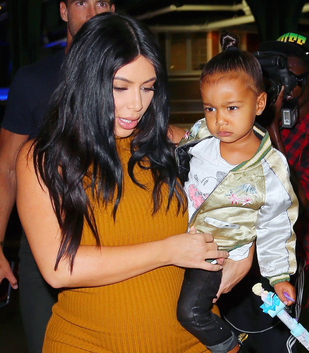 Pregnant Kim Kardashian & Daughter North West Take NYC