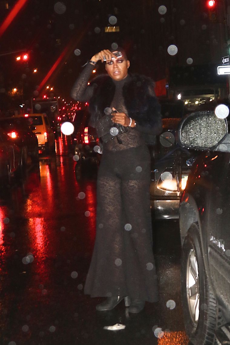 EJ Johnson rocked a sheer black ensemble.