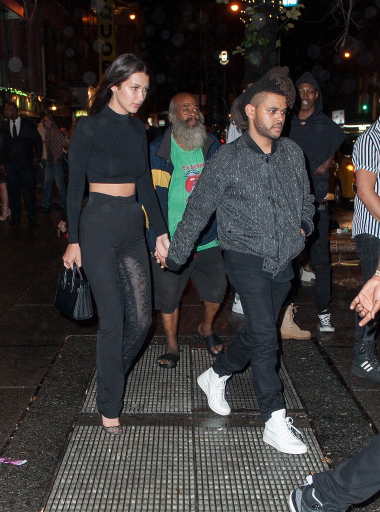 The Weeknd and girlfriend Bella Hadid were spotted leaving a party in NYC.