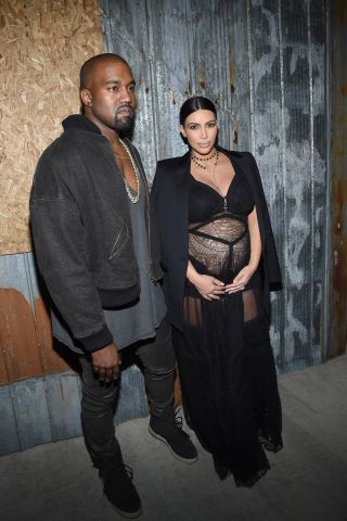 Kanye West and Kim Kardashian attend the Givenchy fashion show during Spring 2016 New York Fashion Week