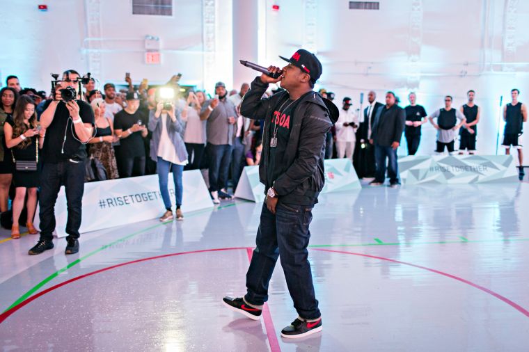 Jadakiss performing at EA Sports’ NBA Live 16 Preview in New York City.