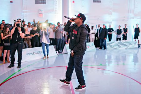 Jadakiss performing at EA Sports’ NBA Live 16 Preview in New York City.