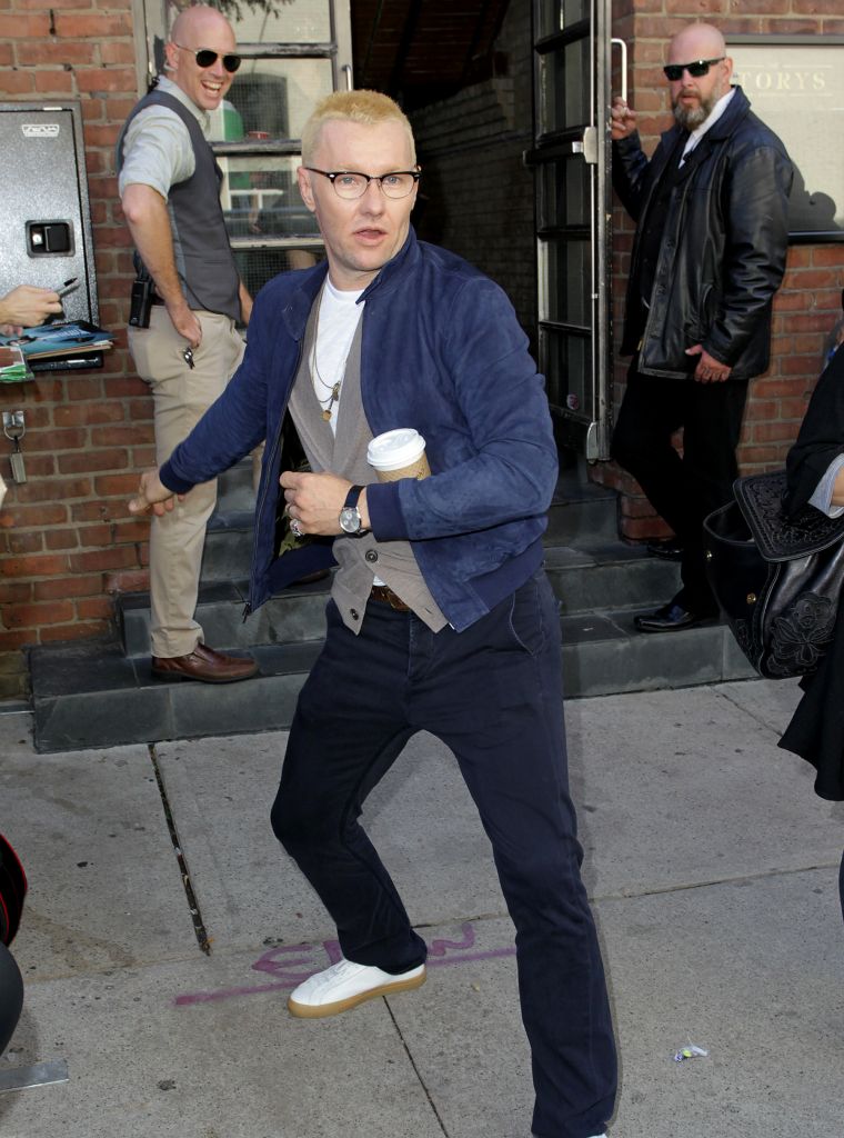 Will the real Slim Shady please stand up? Joel Edgerton was spotted in Toronto with bleached blond hair.