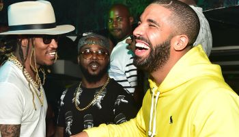 Kanye West parties in Atlanta with rappers Drake, 2 Chainz and Future.
