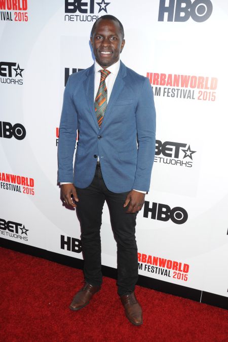 Gbenga Akinnagbe at the 2015 UrbanWorld Film Festival’s Opening Night Spotlight presentation of “Muhammad Ali: The People’s Champ,” held at AMC Empire 25 near Times Square in NYC.