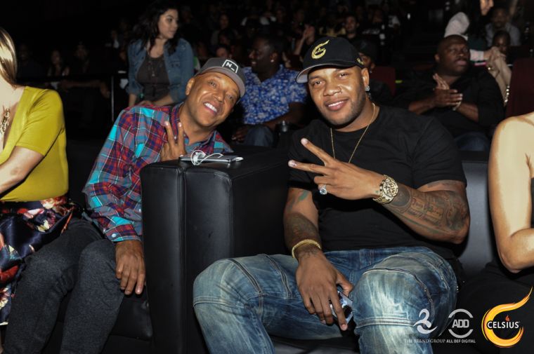 Russell Simmons enjoyed the show with Flo Rida.