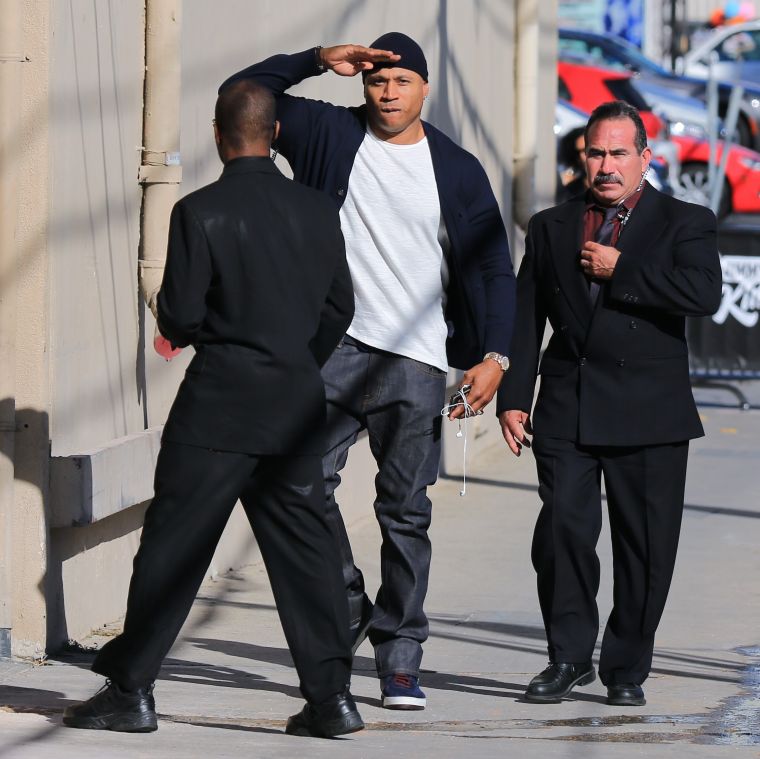 Yes, Ladies Love Cool James, we see you heading into the “Jimmy Kimmel Live!” studios. Salute to you too.