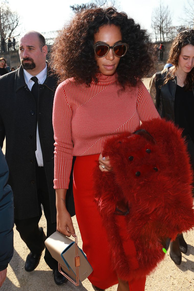 Solange donned a classic turtle neck