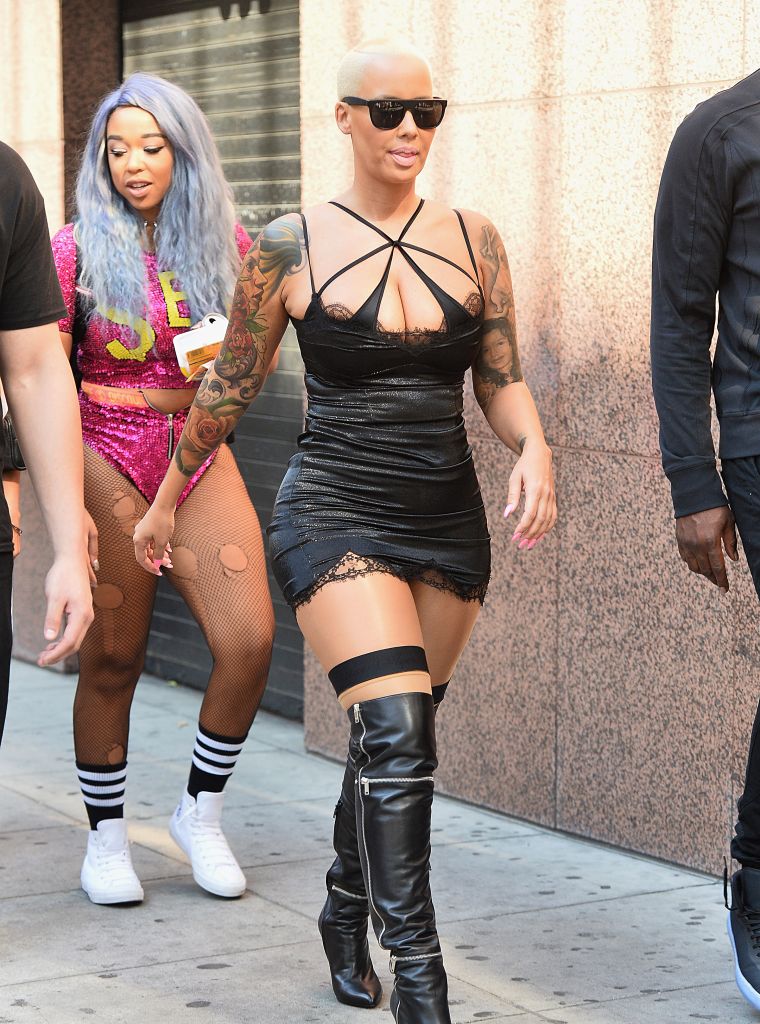 Amber Rose arriving at the SlutWalk.