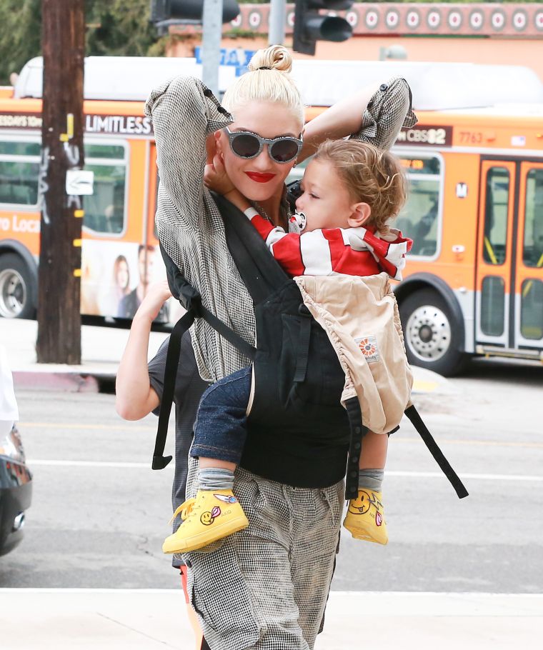 Look Ma, No Hands! Gwen Stefani and her son Apollo headed to church in Los Angeles on the Lord’s day.