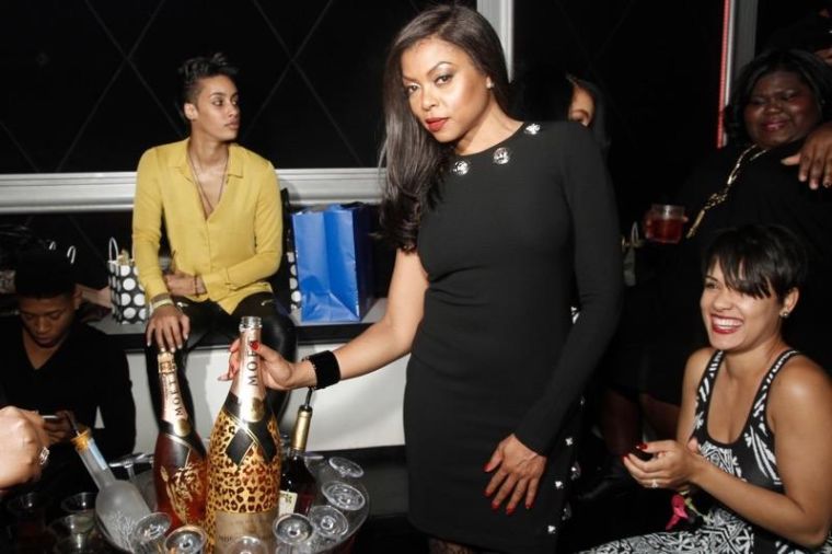 Taraji P. Henson was given a surprise welcome by fellow “Empire” cast members and friends at Studio Paris in Chicago, as they all sipped from 3L Moët Nectar Impérial Rosé Leopard Print Limited Edition and 2 Moët Nectar Impérial Rosé x Marcelo Burlon Limited Edition Bottles. Can you name all the cast members you see in this pic?