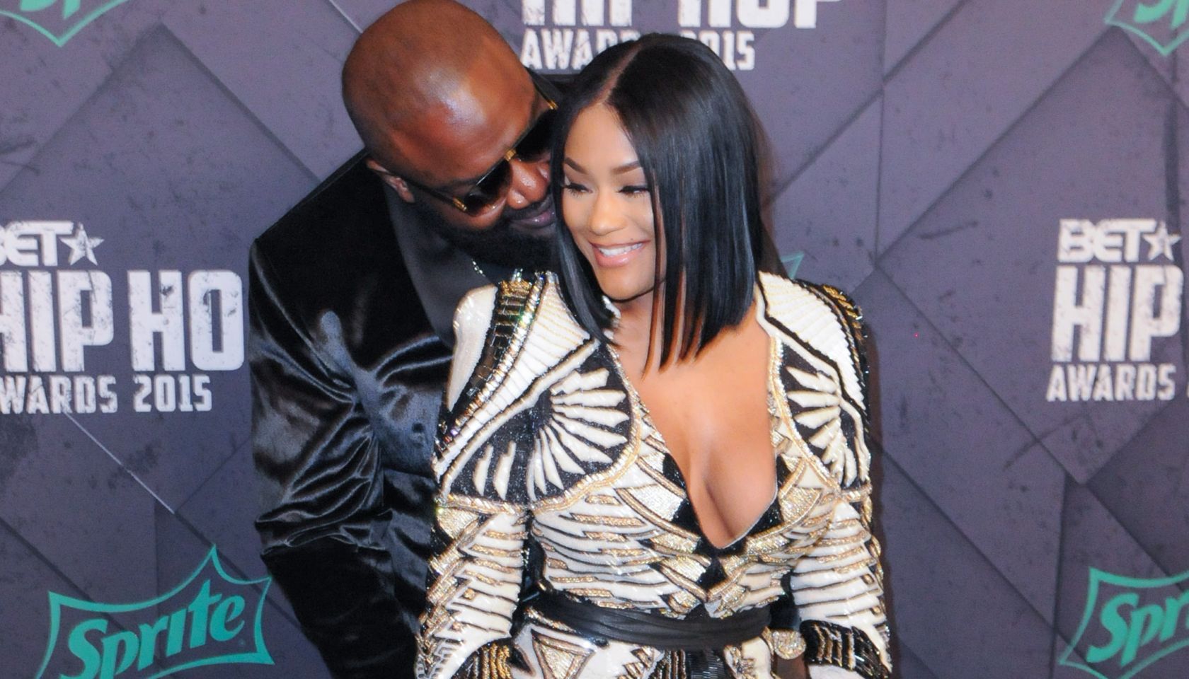 Rick Ross and fiance Lira Mercer at the 2015 BET Hip-Hop Awards