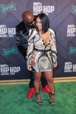 Rick Ross and fiance Lira Mercer at the 2015 BET Hip-Hop Awards
