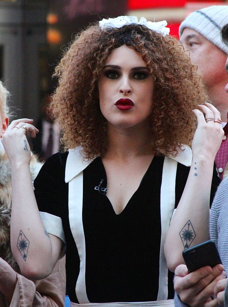 Rumor Willis dressed as Magenta from "The Rocky Horror Picture Show."