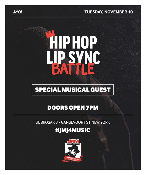Flier - Jam Master Jay Foundation for Music presents "HIP HOP LIP SYNC BATTLE"