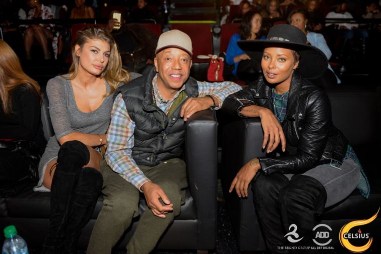 Russell Simmons and Eva Marcille at the All Def comedy show in Hollywood.