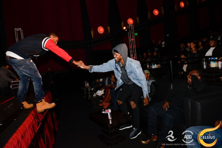 Tony Rock and Nick Young at the All Def comedy show in Hollywood.