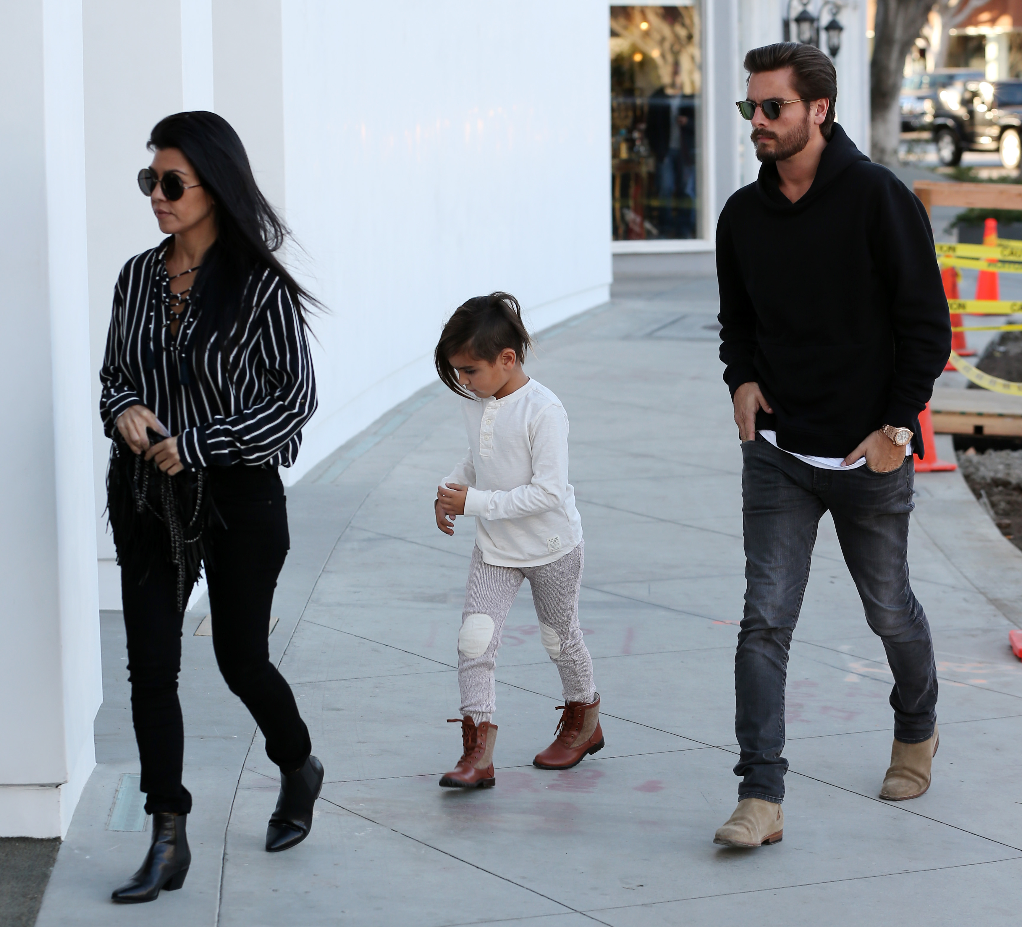 Kourtney Kardashian and Scott Disick furniture shopping with son Mason in Beverly Hills
