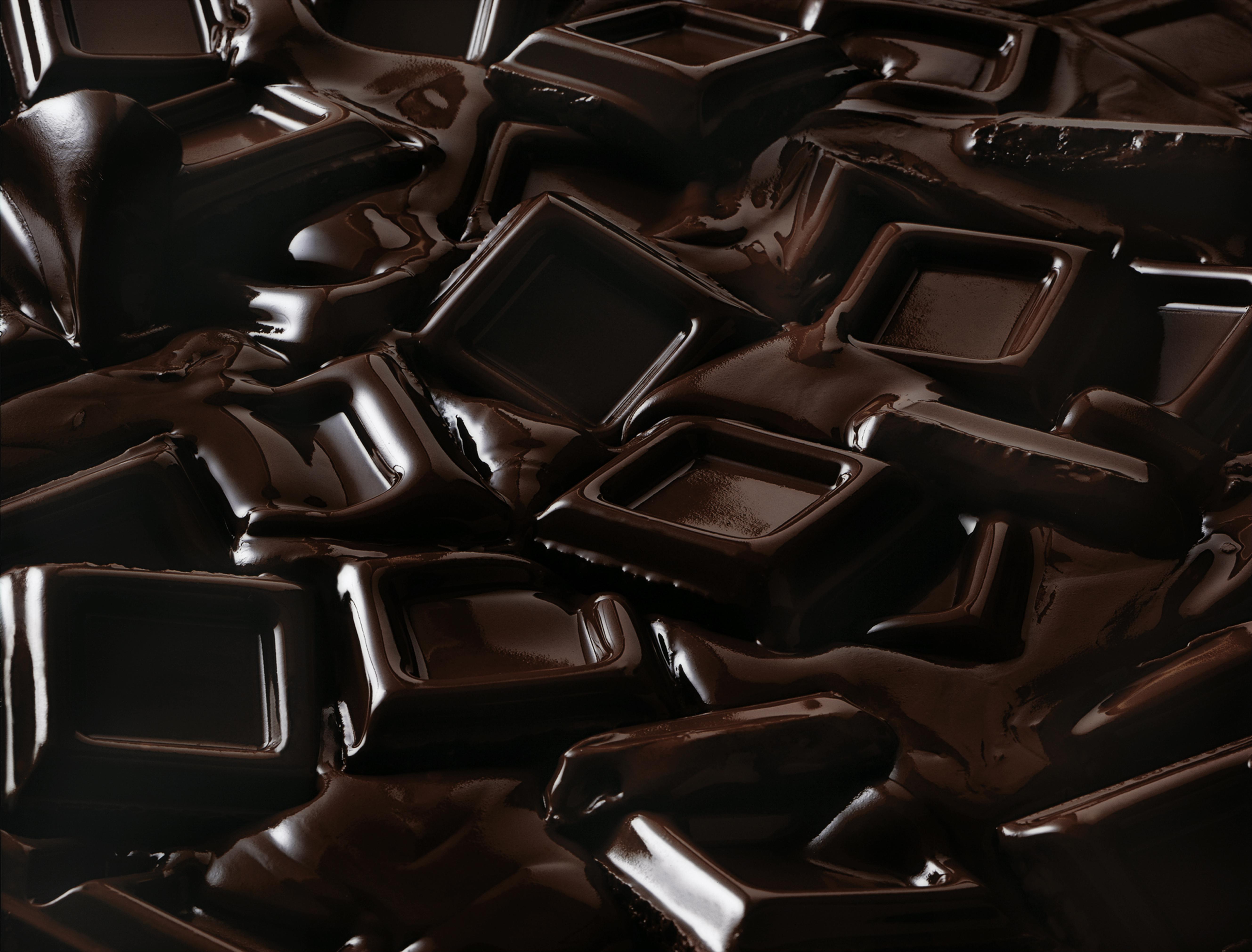 Melting Squares of Chocolate in Chocolate River