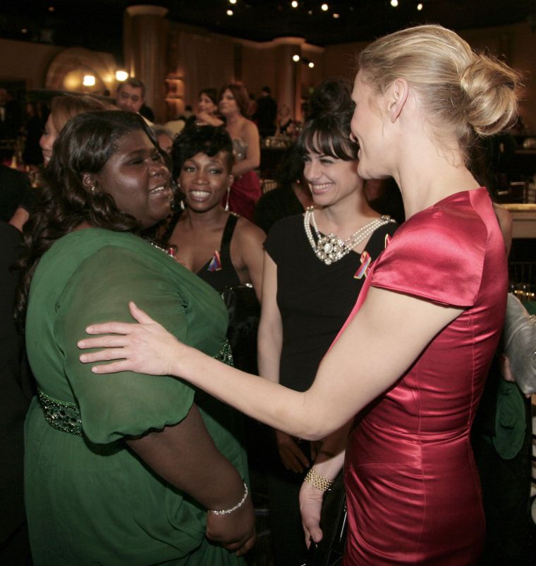 Gabourey Sidibe and Cameron Diaz greeted each other.