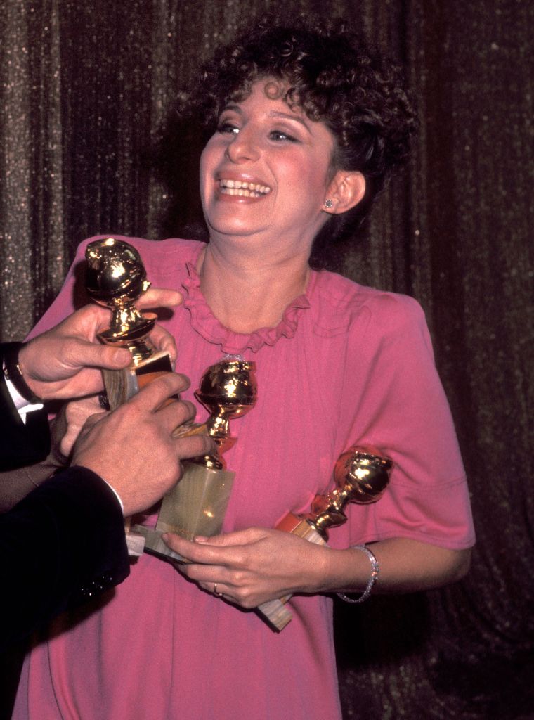Barbra Streisand showed off her many awards back in 1977.