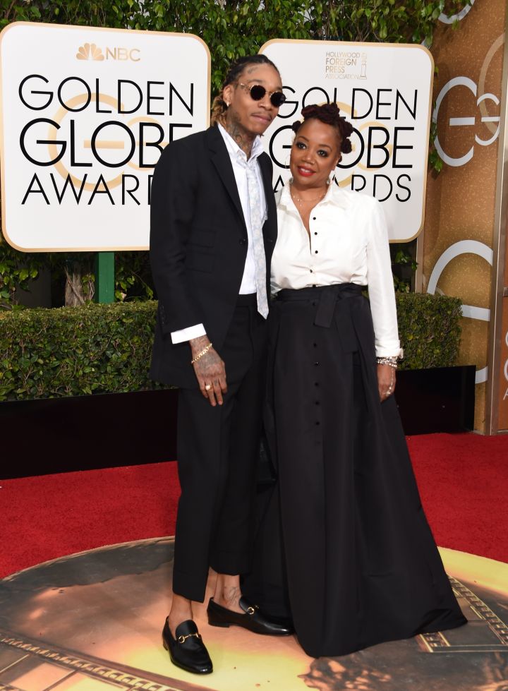 Wiz Khalifa walked the carpet with his mother.