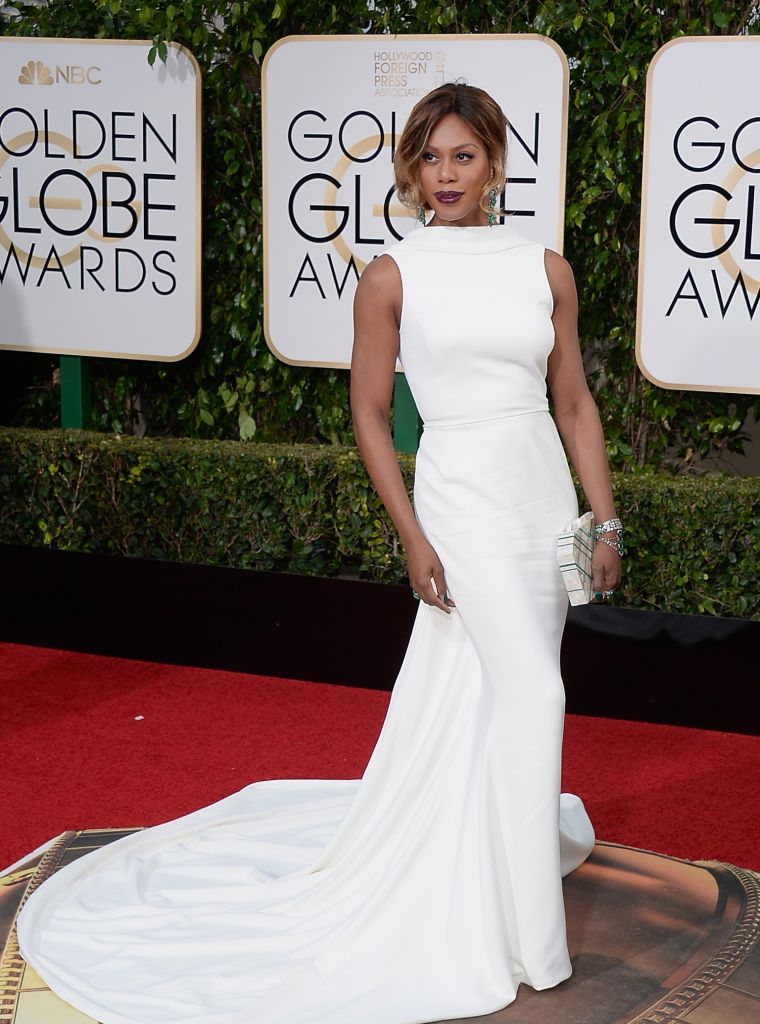 Laverne Cox kept it classic and elegant in Elizabeth Kennedy.