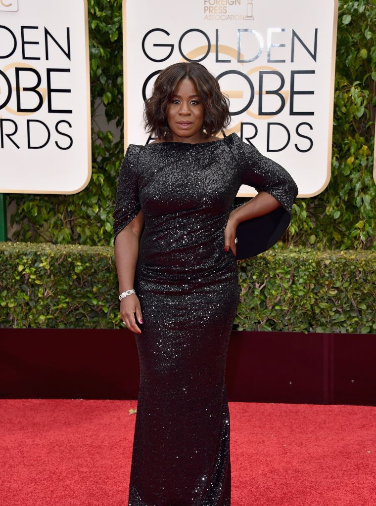 OITNB and The Wiz star Uzo Aduba arrived in head-to-toe sequin.