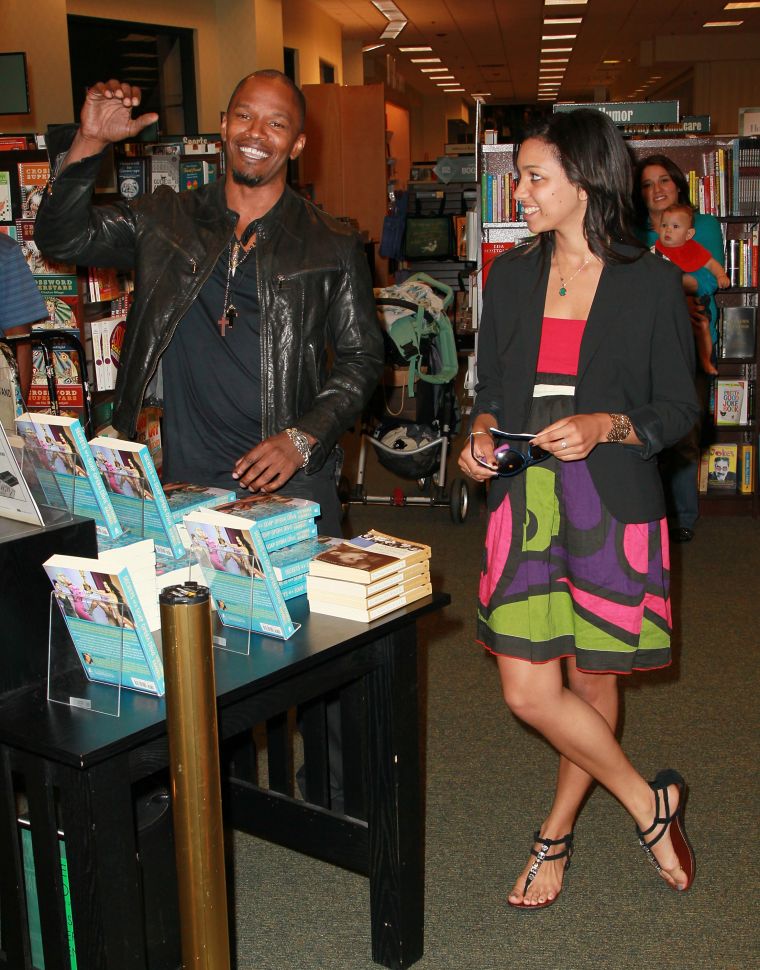 Jamie had his daughter Corinne Foxx by his side at a book signing for Victoria Rowell’s ‘Secrets of a Soap Opera Diva’ at Barnes & Noble Booksellers at The Grove back in 2010.