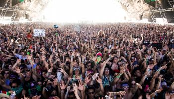INDIO, CA.-- APRIL 20, 2014--The Sahara tent was packed for the performance of Showtek, a brother DJ